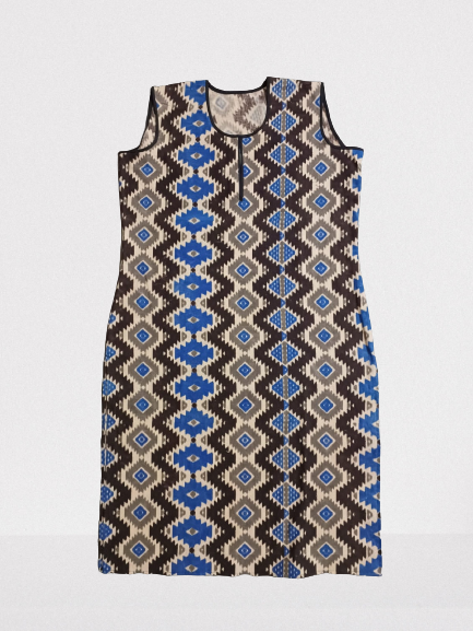 Geometric Kalamkari Sleeveless Kurti