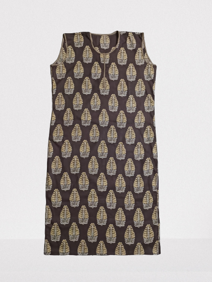 Leaf Print Sleeveless Kurti