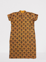 Yellow Ajrakh Short Sleeve Kurti