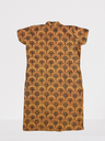 Yellow Ajrakh Short Sleeve Kurti