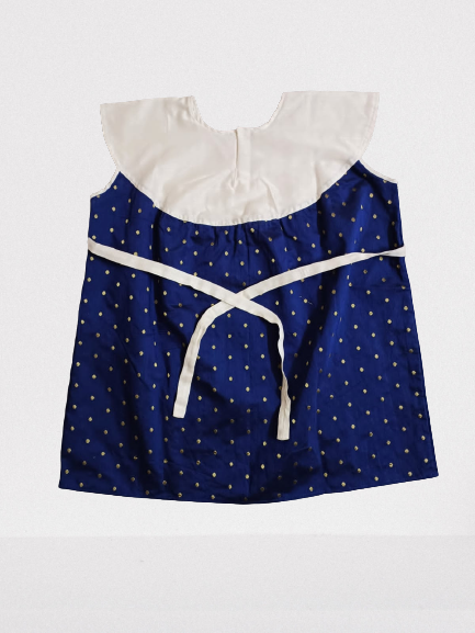 Blue Baby Frock with Yoke Design