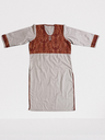 Maroon Accented Grey Cotswool Kurti