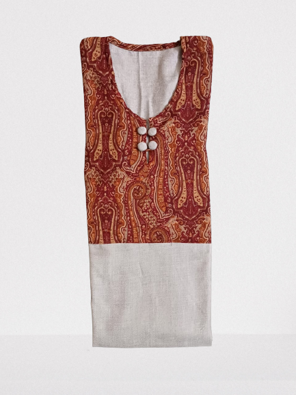 Maroon Accented Grey Cotswool Kurti