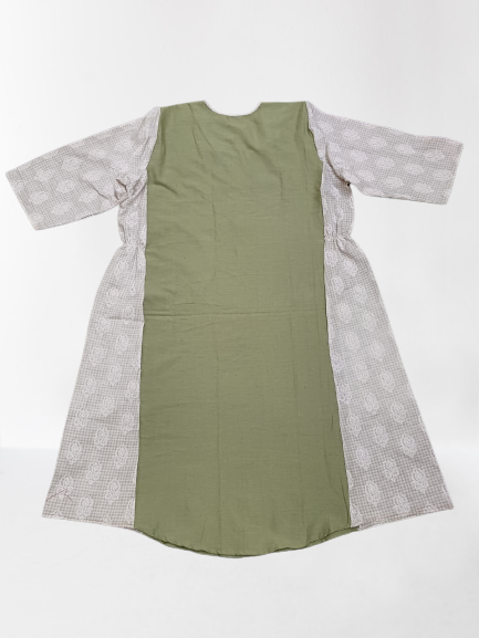 Green and White Mica Kurti