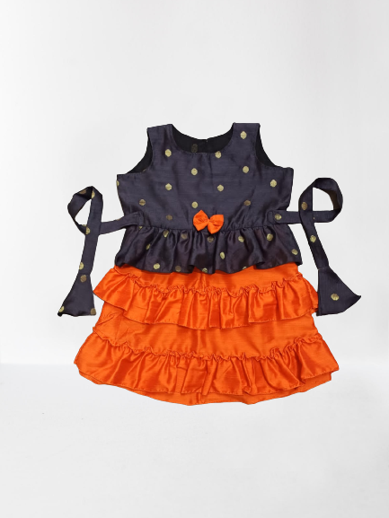 Black & Orange Baby Frock