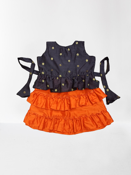 Black & Orange Baby Frock