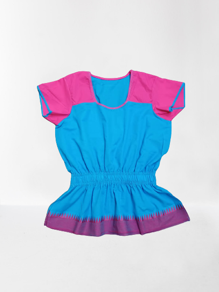 Blue Pink Peplum Top