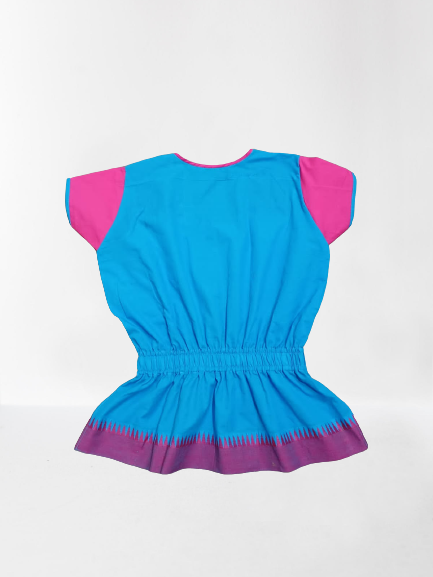 Blue Pink Peplum Top