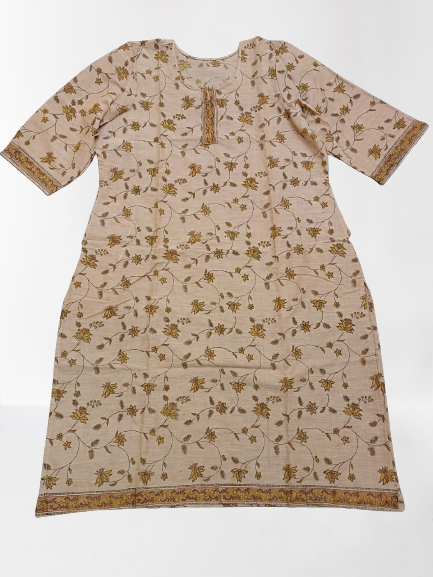 Brown Floral Kurti (Salwar included)