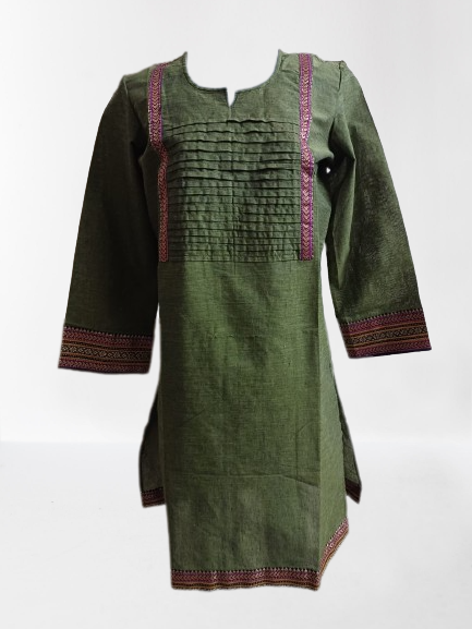 Green Kurti with Borders