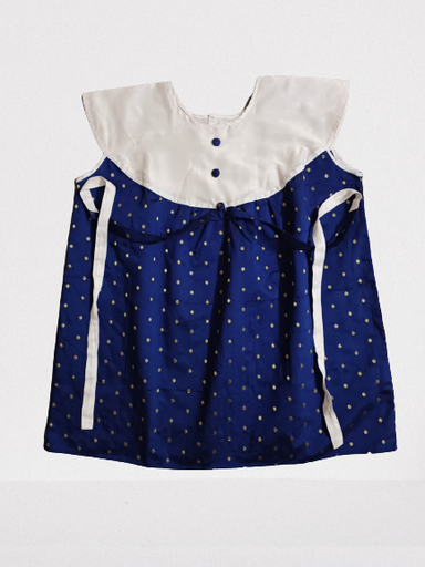 Blue Baby Frock with Yoke Design