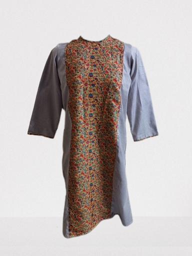 Sunlit Floral Grey Cotswool Kurti